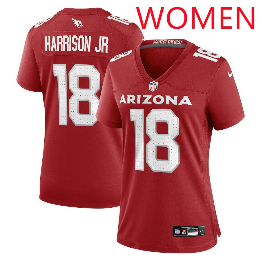Women Arizona Cardinals #18 Marvin Harrison Jr 2025 Nike Cardinal Player Game NFL Jersey